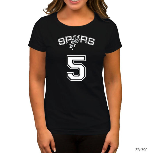San Antonio Spurs 5 Siyah Kadın Tişört
