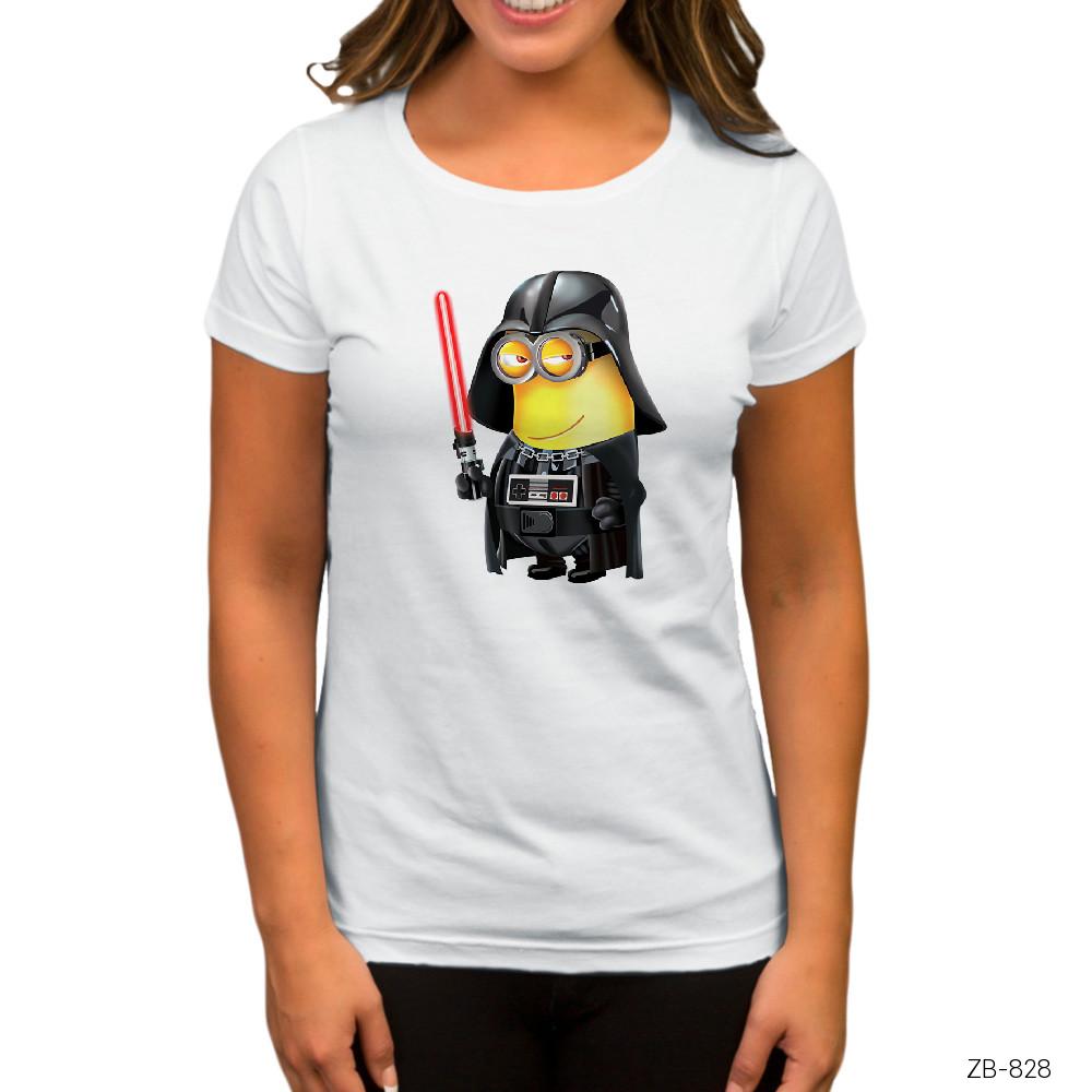 Minion Darth Vader Beyaz Kadın Tişört