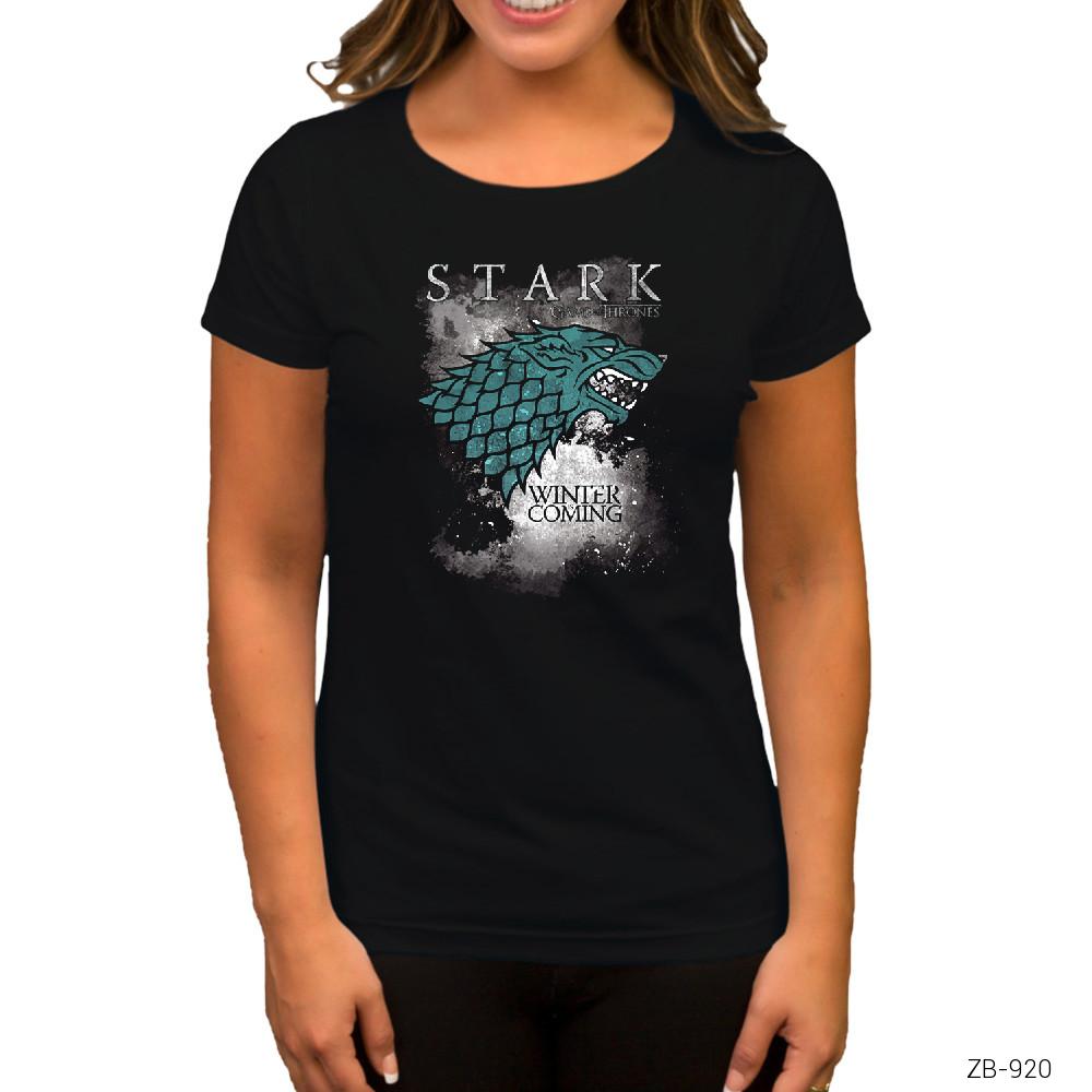 Game of Thrones Stark Sky Siyah Kadın Tişört