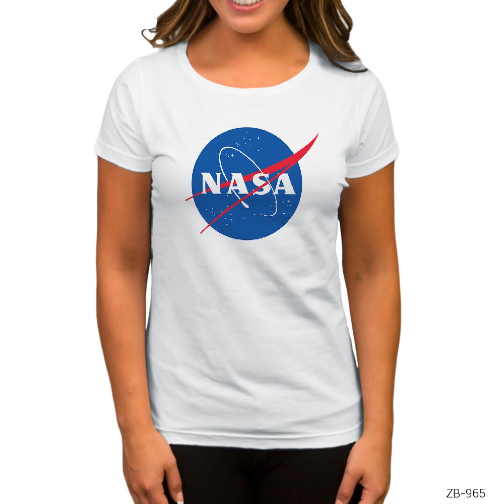 Nasa Logo Beyaz Kadın Tişört