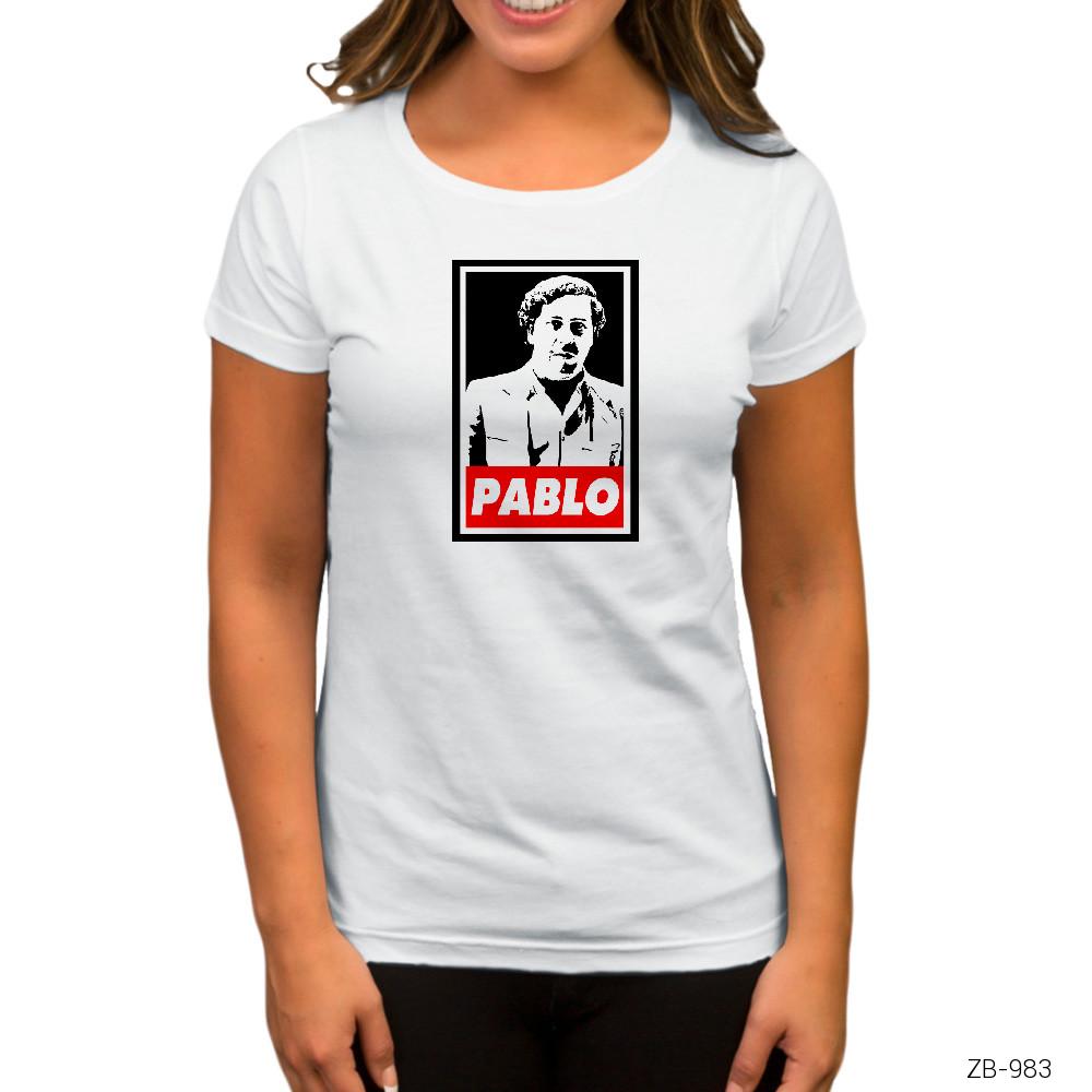 Narcos Pablo Obey Beyaz Kadın Tişört