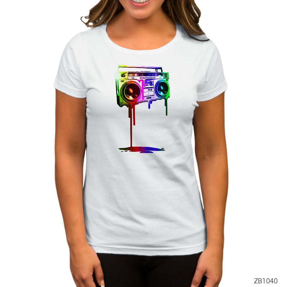 Colors of the Music Beyaz Kadın Tişört