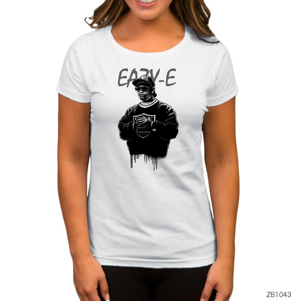 Easy E paint Beyaz Kadın Tişört