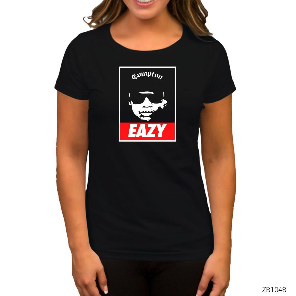 Eazy E Obey Style Siyah Kadın Tişört