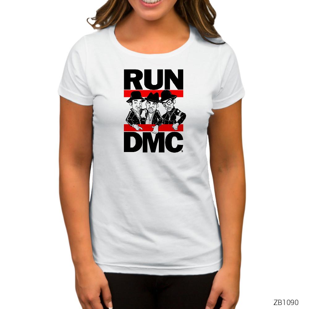 Run Dmc Group Beyaz Kadın Tişört