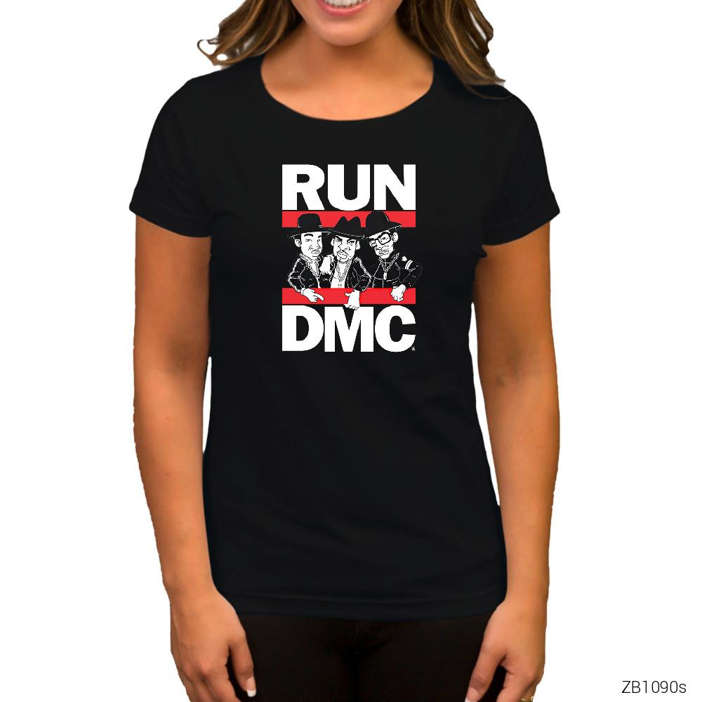 Run Dmc Group Siyah Kadın Tişört