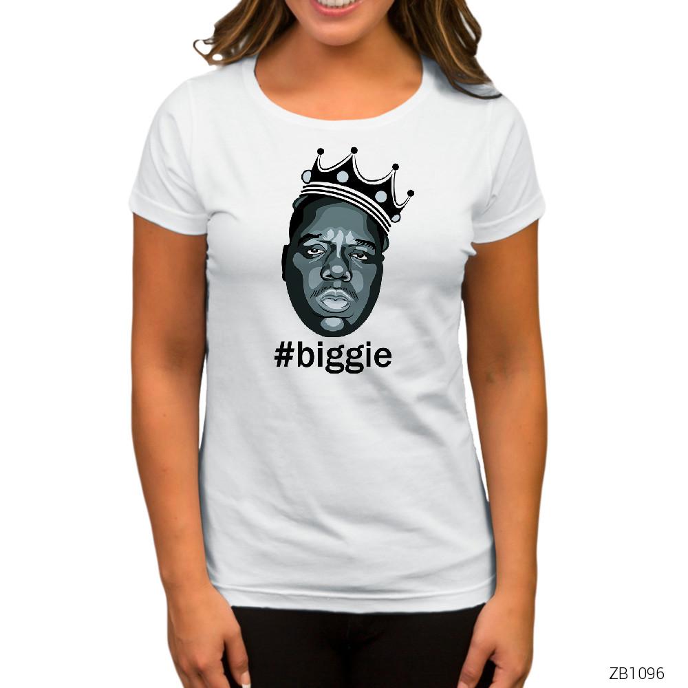 The Notorious Biggie Solid Beyaz Kadın Tişört