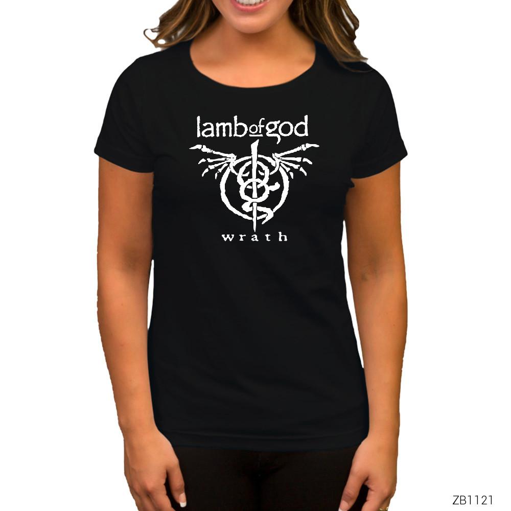 Lamb of God Wrath Siyah Kadın Tişört