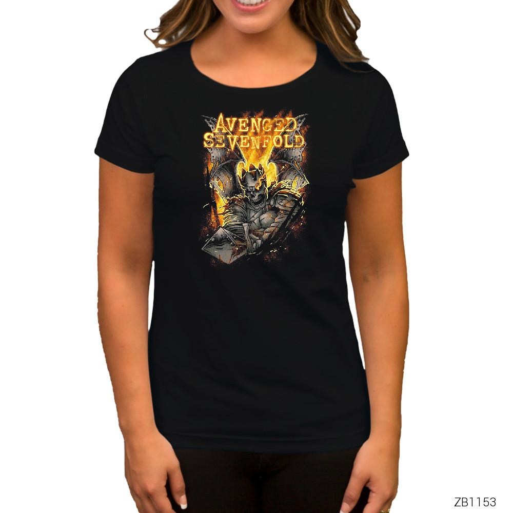 Avenged Sevenfold Knight Siyah Kadın Tişört