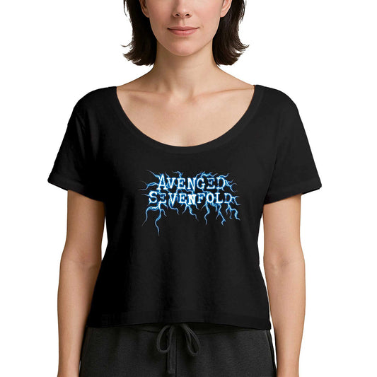 Avenged Sevenfold Lighting Logo Siyah Kadın Tişört