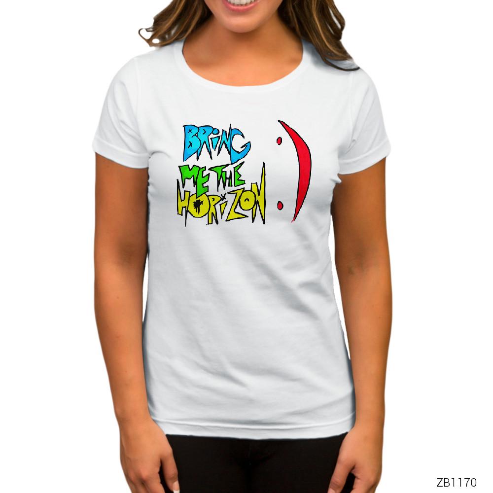 Bring Me The Horizon Colour Beyaz Kadın Tişört
