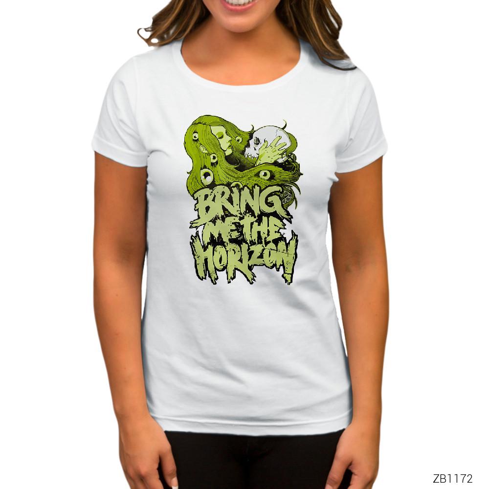 Bring Me The Horizon Love Skull Beyaz Kadın Tişört