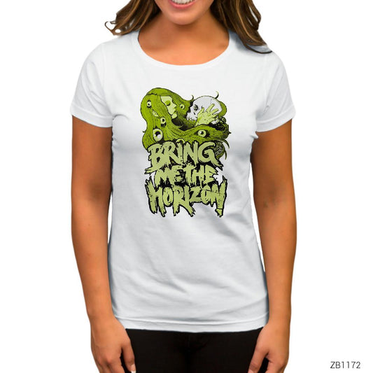 Bring Me The Horizon Love Skull Beyaz Kadın Tişört