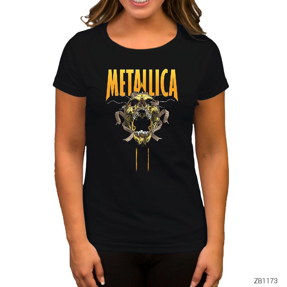 Metallica Skull Siyah Kadın Tişört