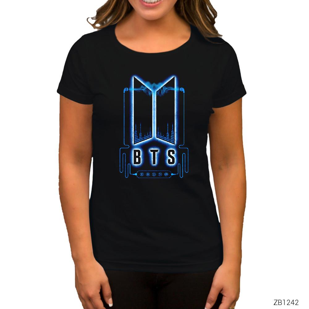 BTS Music Logo Siyah Kadın Tişört