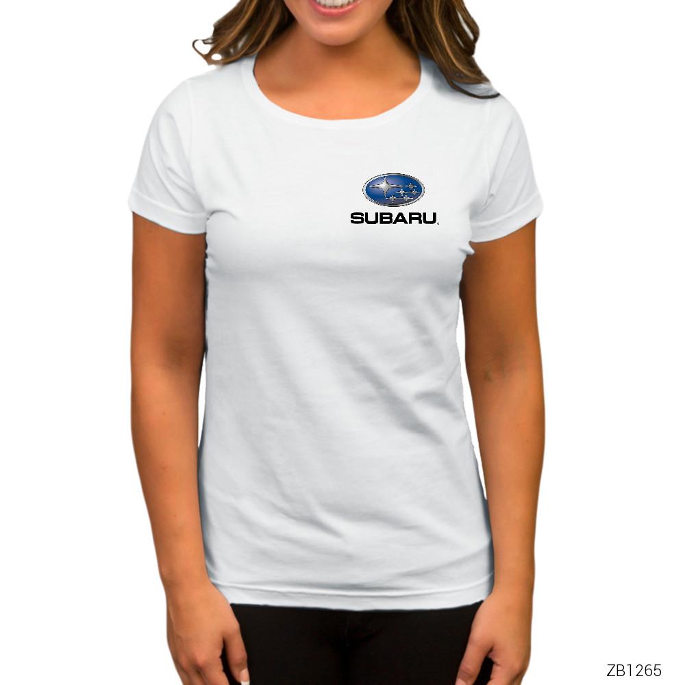Subaru Logo Beyaz Kadın Tişört