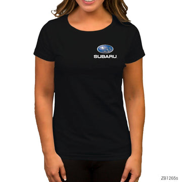 Subaru Logo Siyah Kadın Tişört