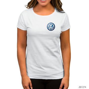Volkswagen Logo Beyaz Kadın Tişört