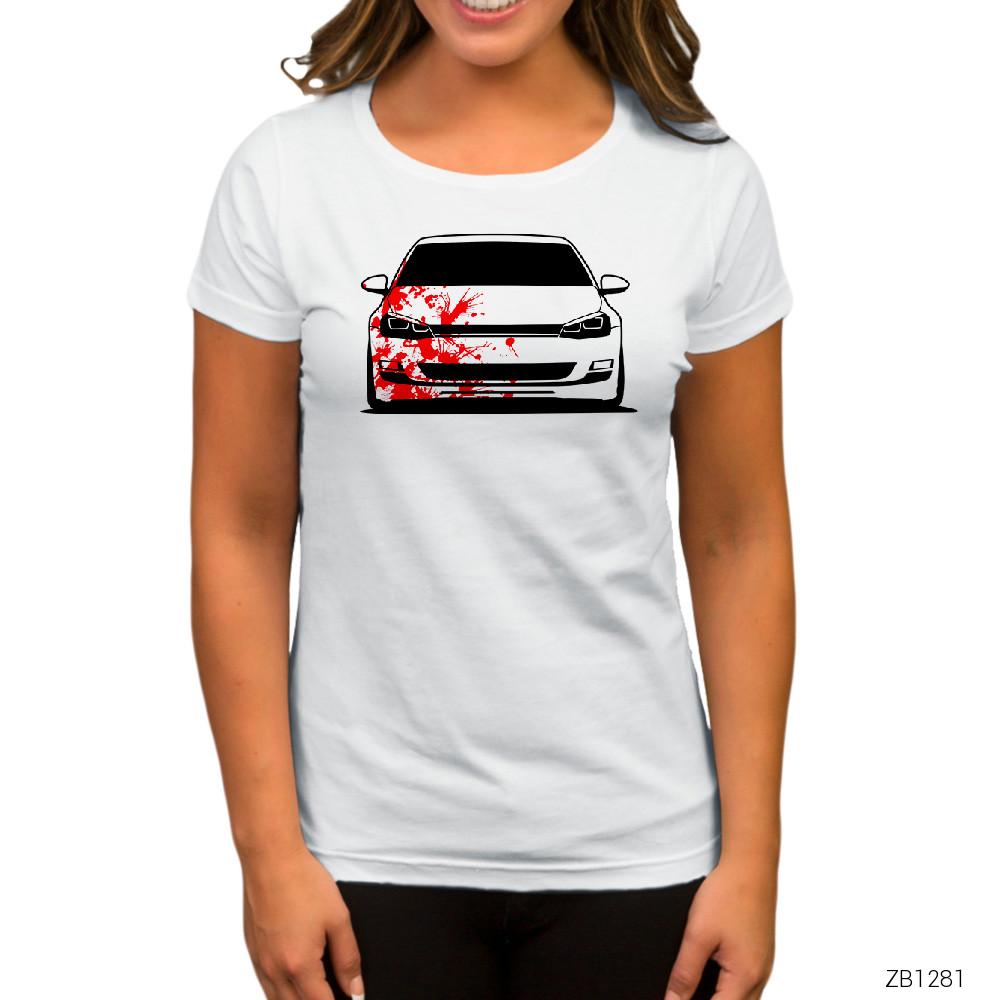 Volkswagen Golf Blood Beyaz Kadın Tişört