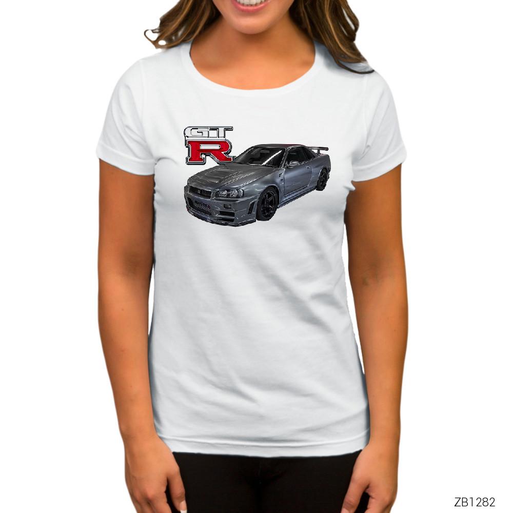 Nissan Skyline Beyaz Kadın Tişört