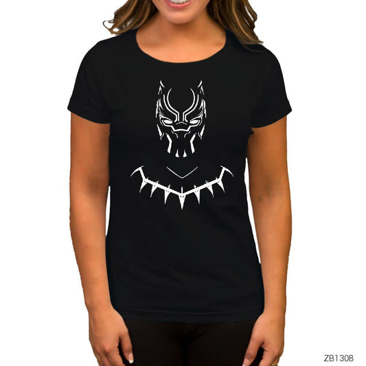Black Panther With Necklace Siyah Kadın Tişört