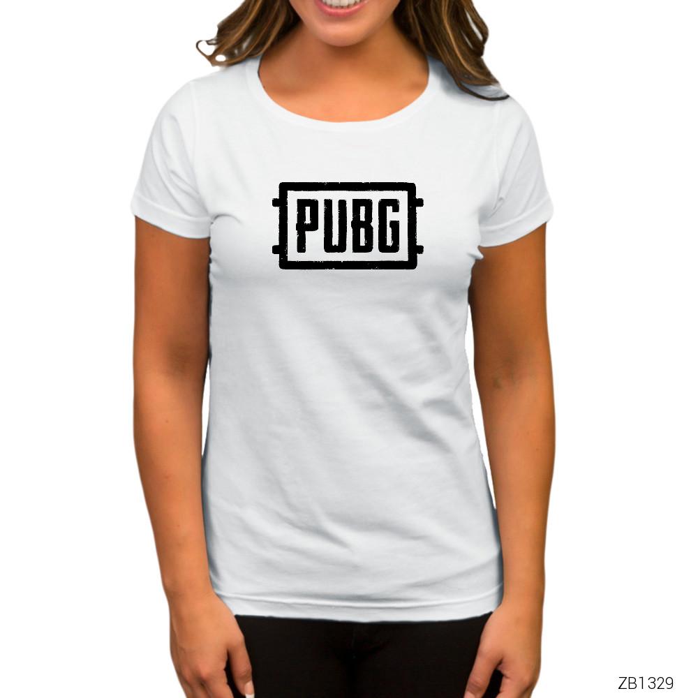 PUBG Logo Classic Beyaz Kadın Tişört