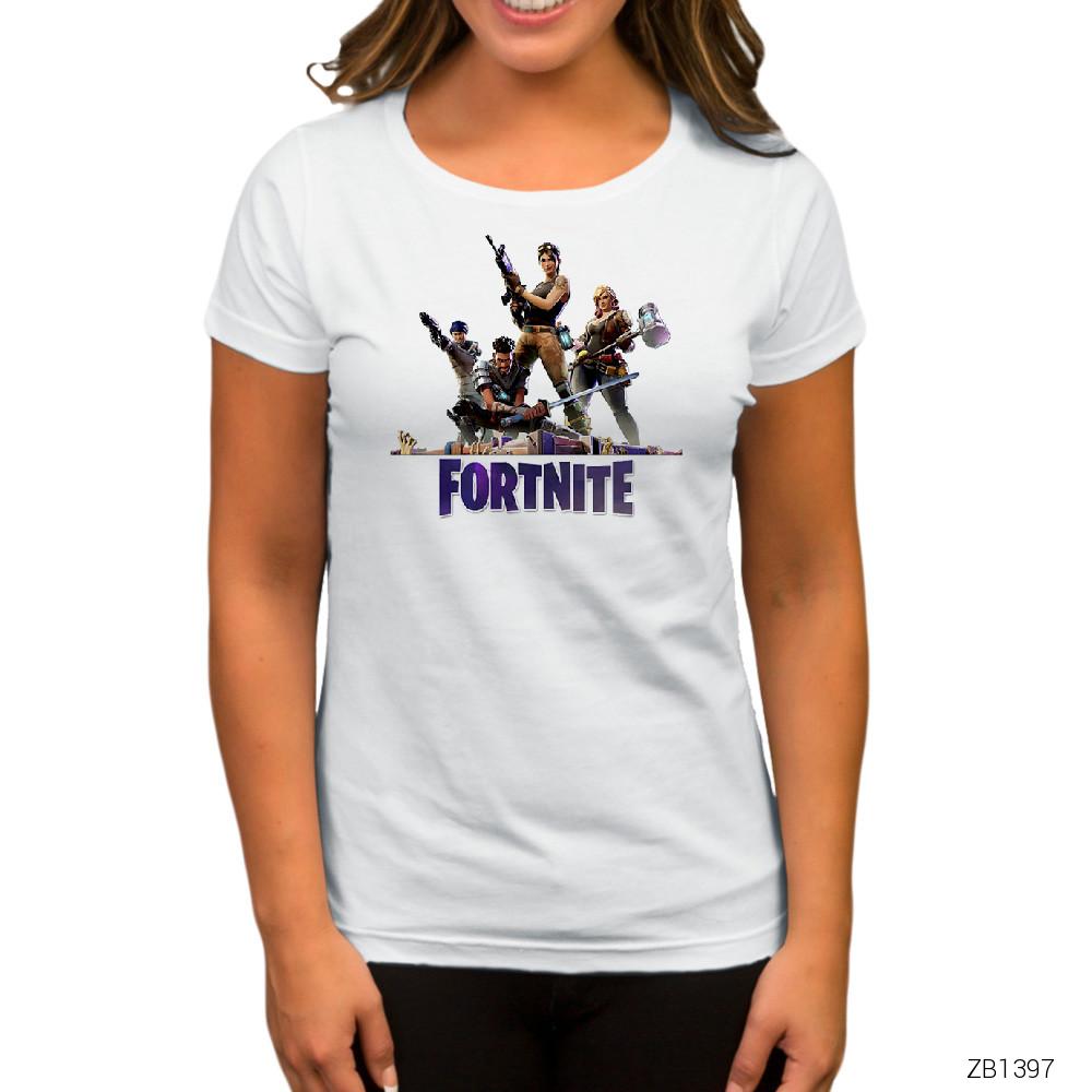 Fortnite Team 2 Beyaz Kadın Tişört