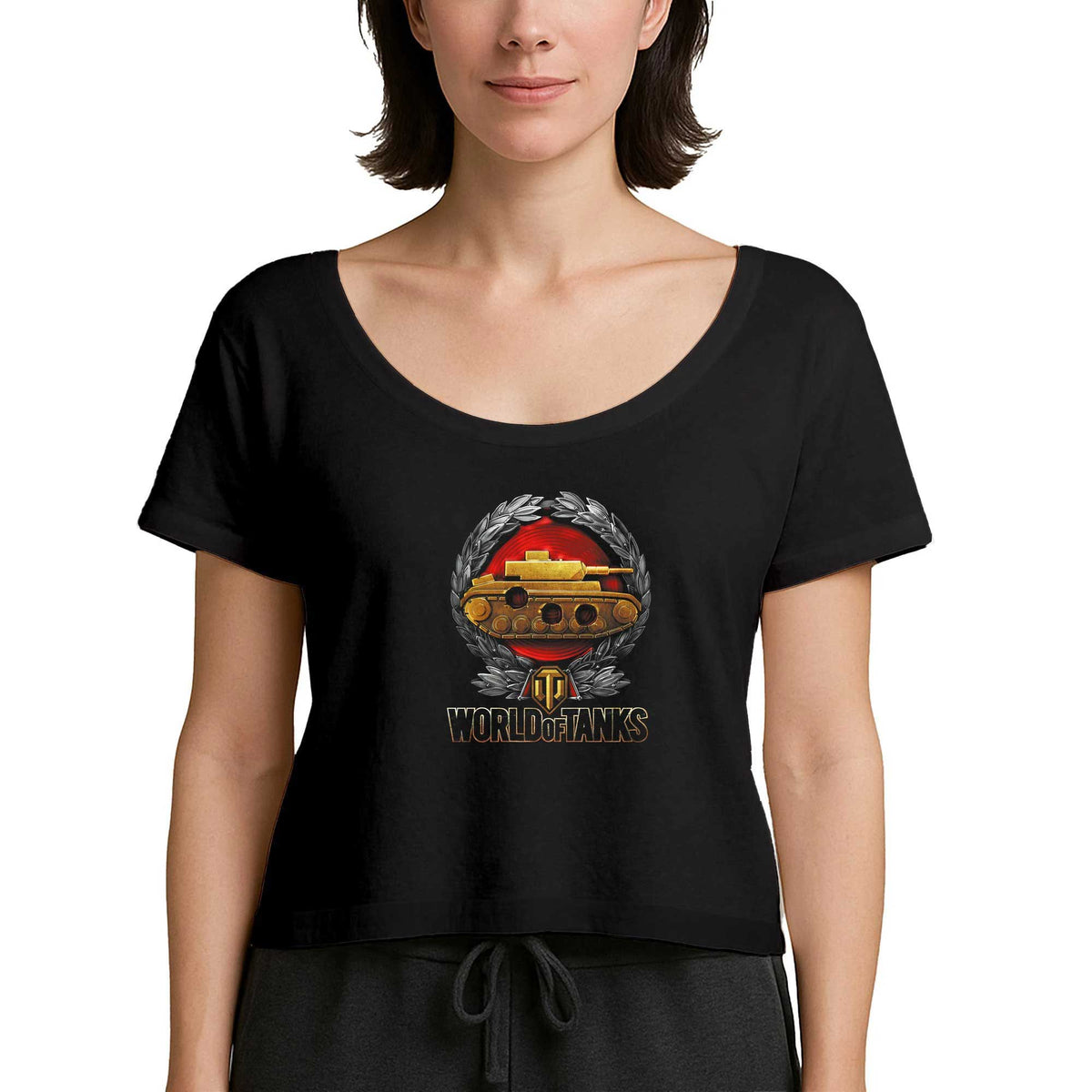 World of Tanks Wolf Among Sheep Siyah Kadın Tişört