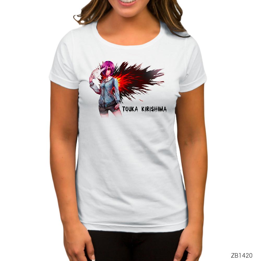 Tokyo Ghoul Touka Rabbit Beyaz Kadın Tişört