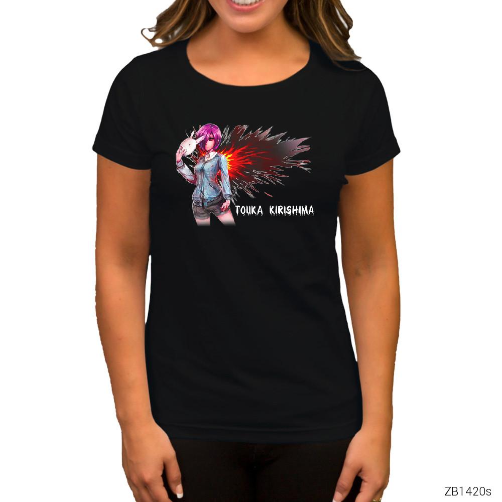 Tokyo Ghoul Touka Rabbit Siyah Kadın Tişört