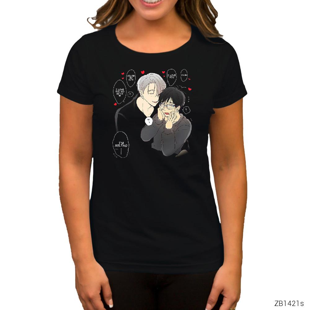 Yuri on Ice Viktor Siyah Kadın Tişört