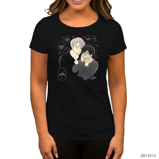 Yuri on Ice Viktor Siyah Kadın Tişört