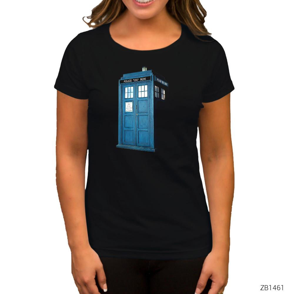 Doctor Who Tardis Siyah Kadın Tişört