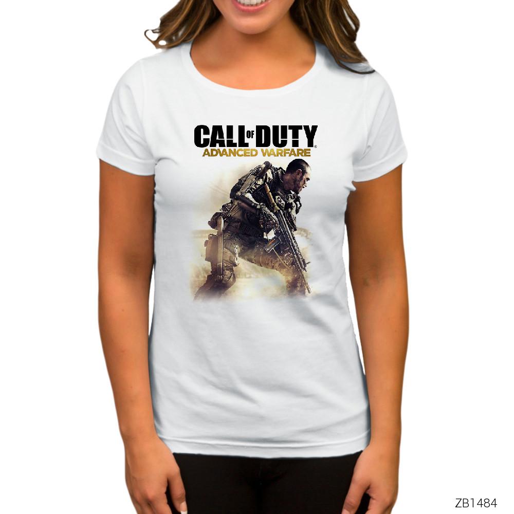 Call Of Duty Advanced Warfare Beyaz Kadın Tişört