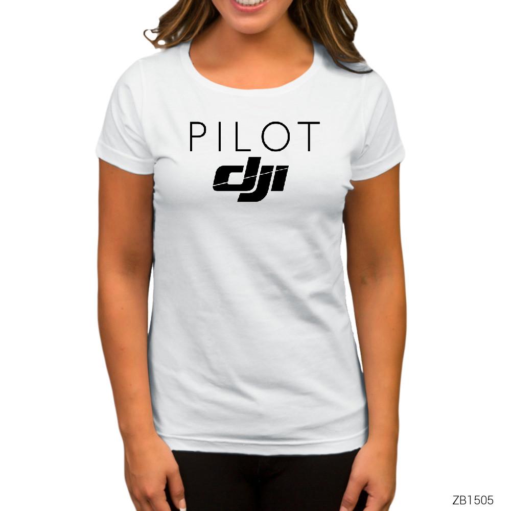 DJI Pilot Beyaz Kadın Tişört
