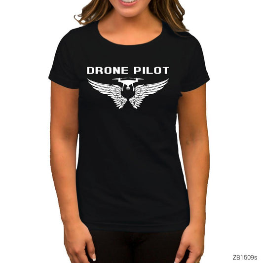 Drone Pilot 3 Siyah Kadın Tişört