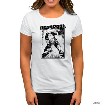 Deadpool Poster Beyaz Kadın Tişört