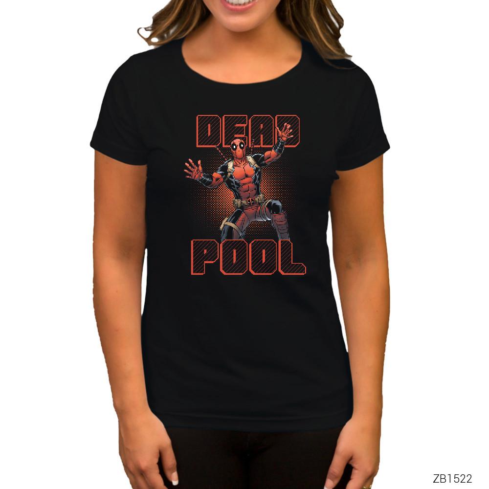 Deadpool Shock Siyah Kadın Tişört