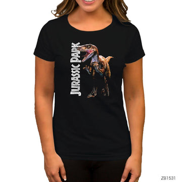 Jurassic Park Raptor Siyah Kadın Tişört