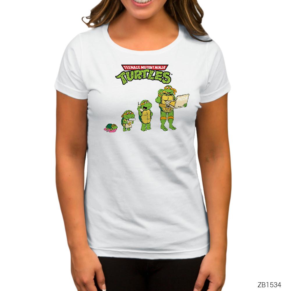 Ninja Turtles Michelangelo Beyaz Kadın Tişört