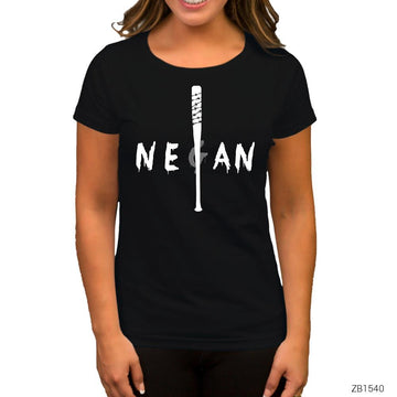 The Walking Dead Negan Lucille Siyah Kadın Tişört