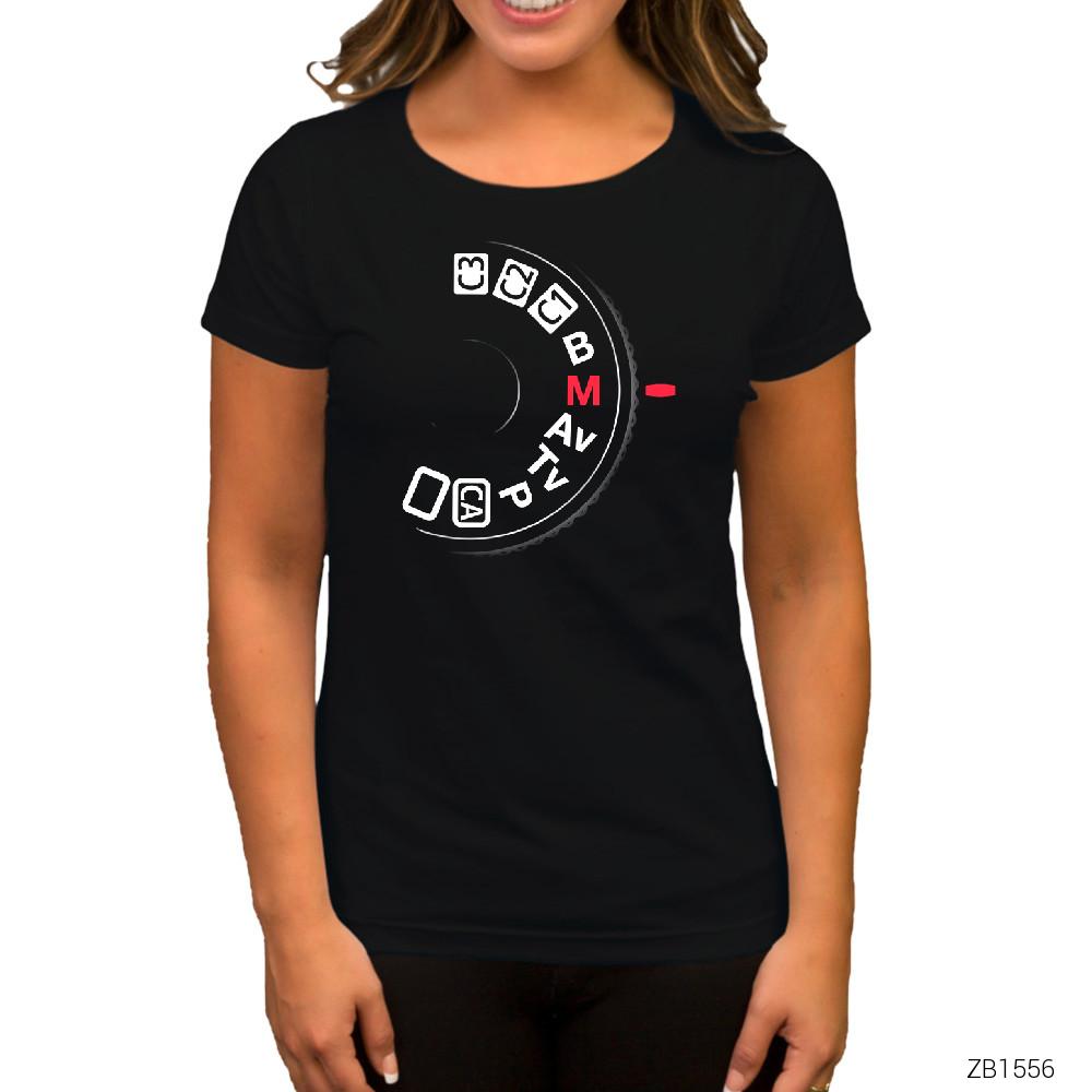 Photographer Manual Siyah Kadın Tişört