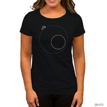 PUBG Minimap Blue Zone Siyah Kadın Tişört