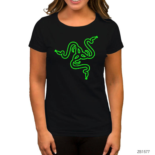 Razer Logo Siyah Kadın Tişört