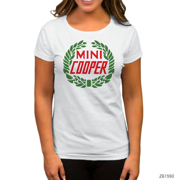 Mini Cooper Old Logo Beyaz Kadın Tişört