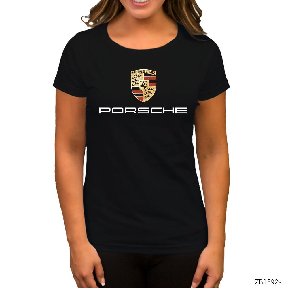 Porsche Siyah Kadın Tişört