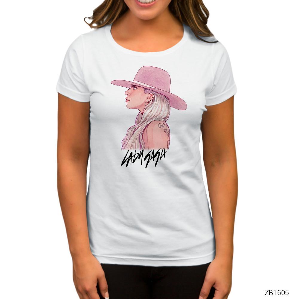 Lady Gaga 1 Beyaz Kadın Tişört