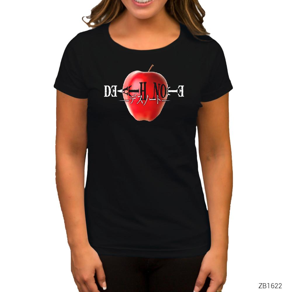 Death Note Apple Siyah Kadın Tişört