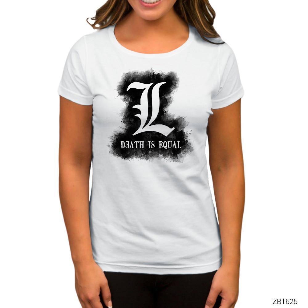 Death Note is Equal L Beyaz Kadın Tişört