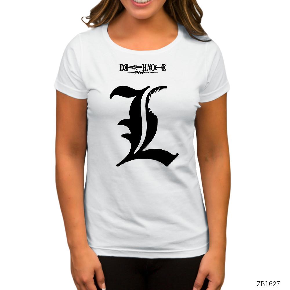 Death Note L Beyaz Kadın Tişört